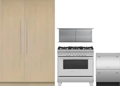 5 Piece Package Includes Refrigerator, Freezer, Range, Hood And Dishwasher